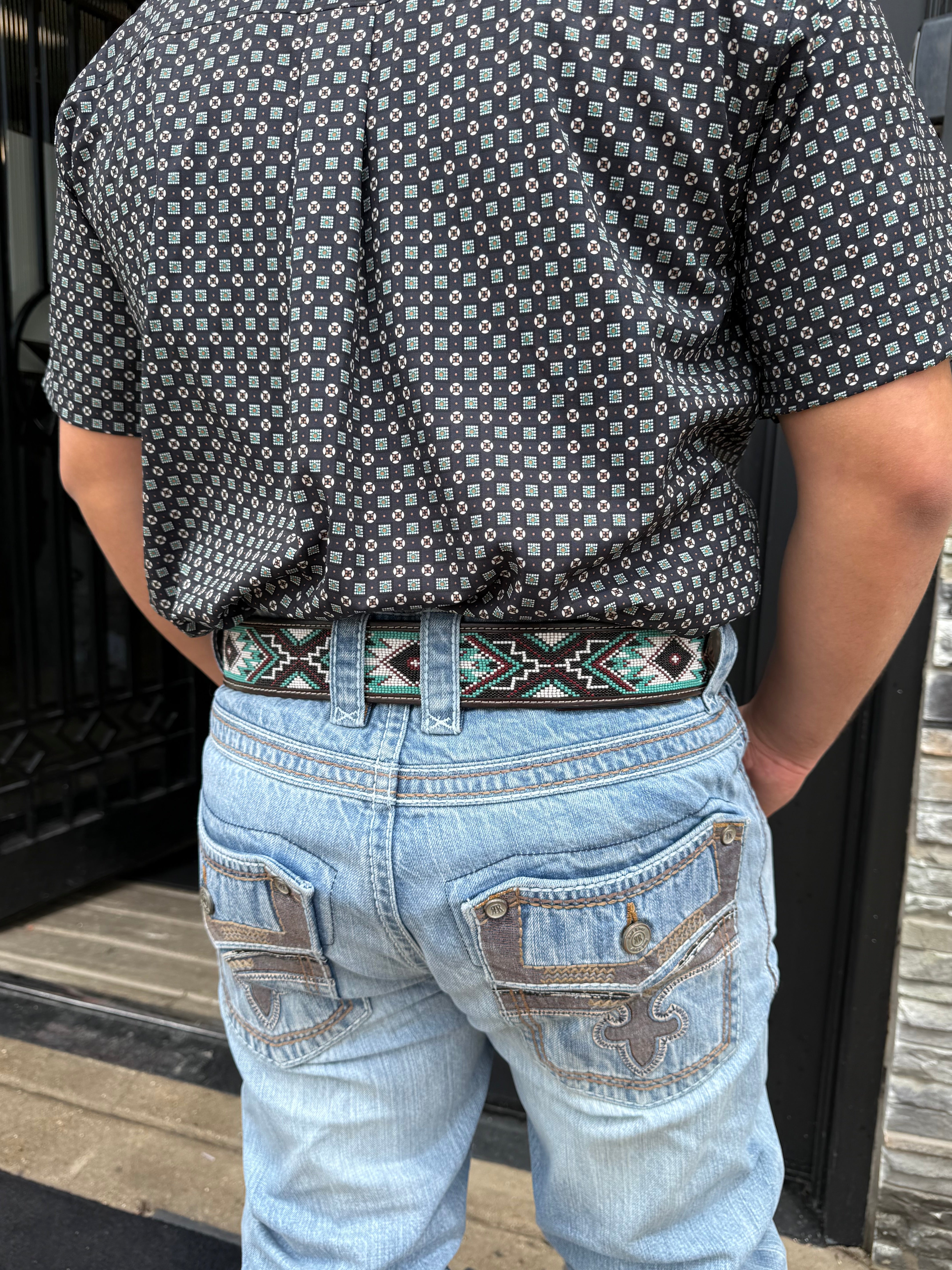“ SAMUEL “ |2 INCH IRON SPUR ™️ WESTERN BEADED BELT