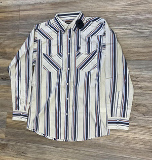 Mens ariat Phillip snap long sleeve beige shirt | 10048435