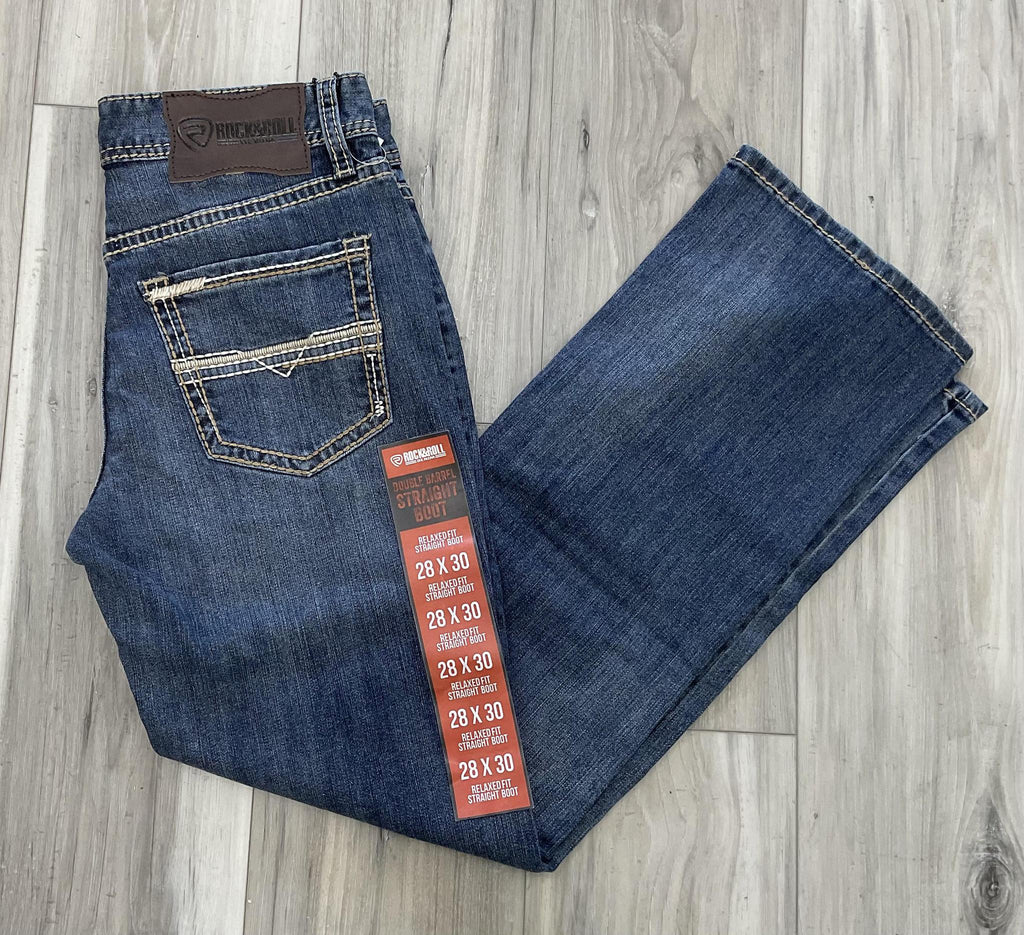 Rock & Roll Men’s Relaxed Fit Straight Boot Dark Vintage  Jeans| BM0SD08008