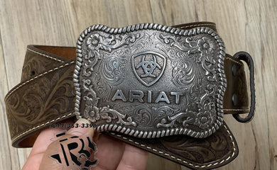 Ariat Western Mens Belt Leather Floral Embossed Brown  | A1020444