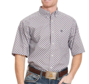 Ariat Men's Denver Blue & Navy  Short Sleeve Western Shirt | 10048436