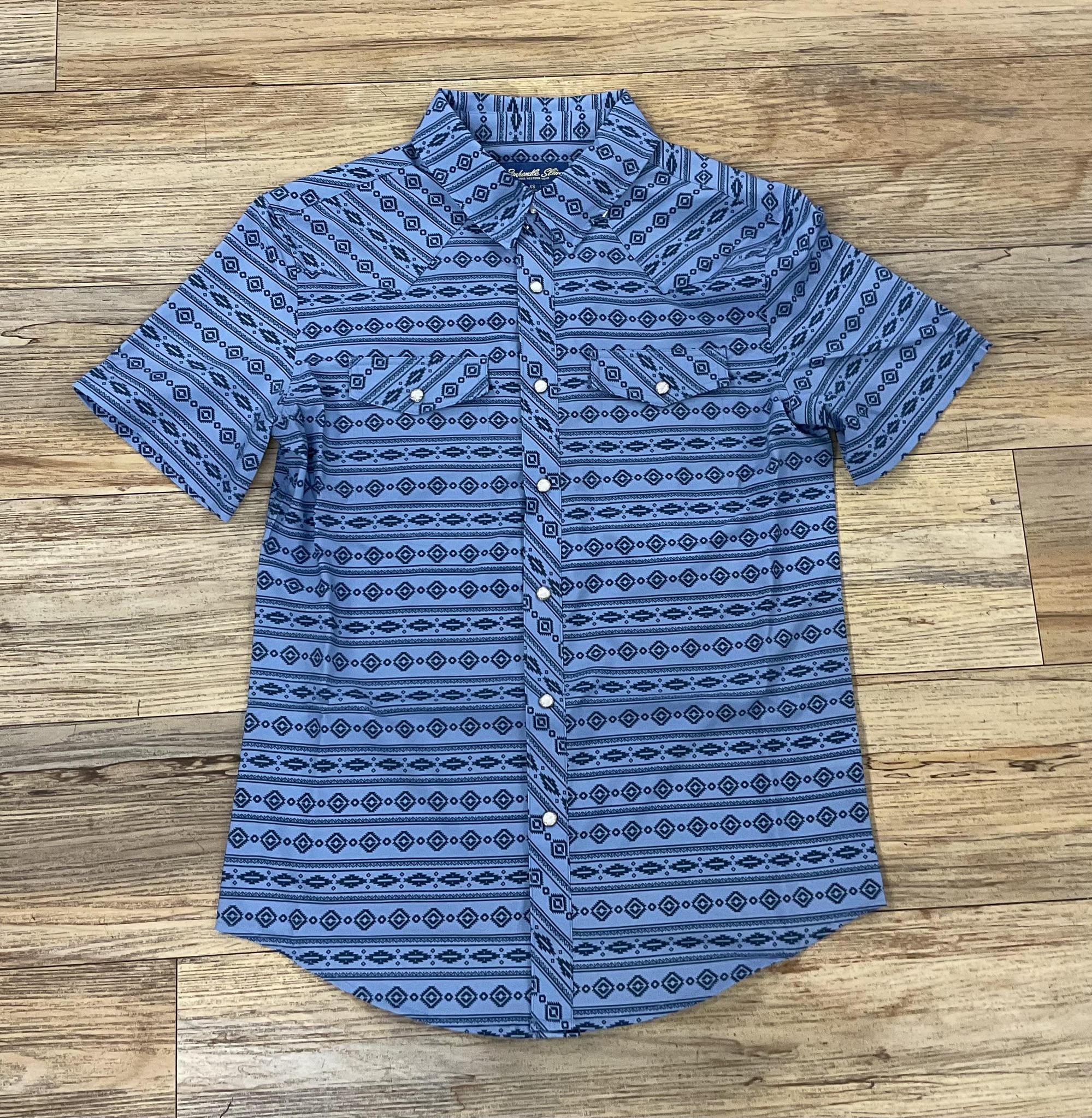 MEN’S PANHANDLE SHORT SLEEVE BLUE SHIRT | TMN3S05718