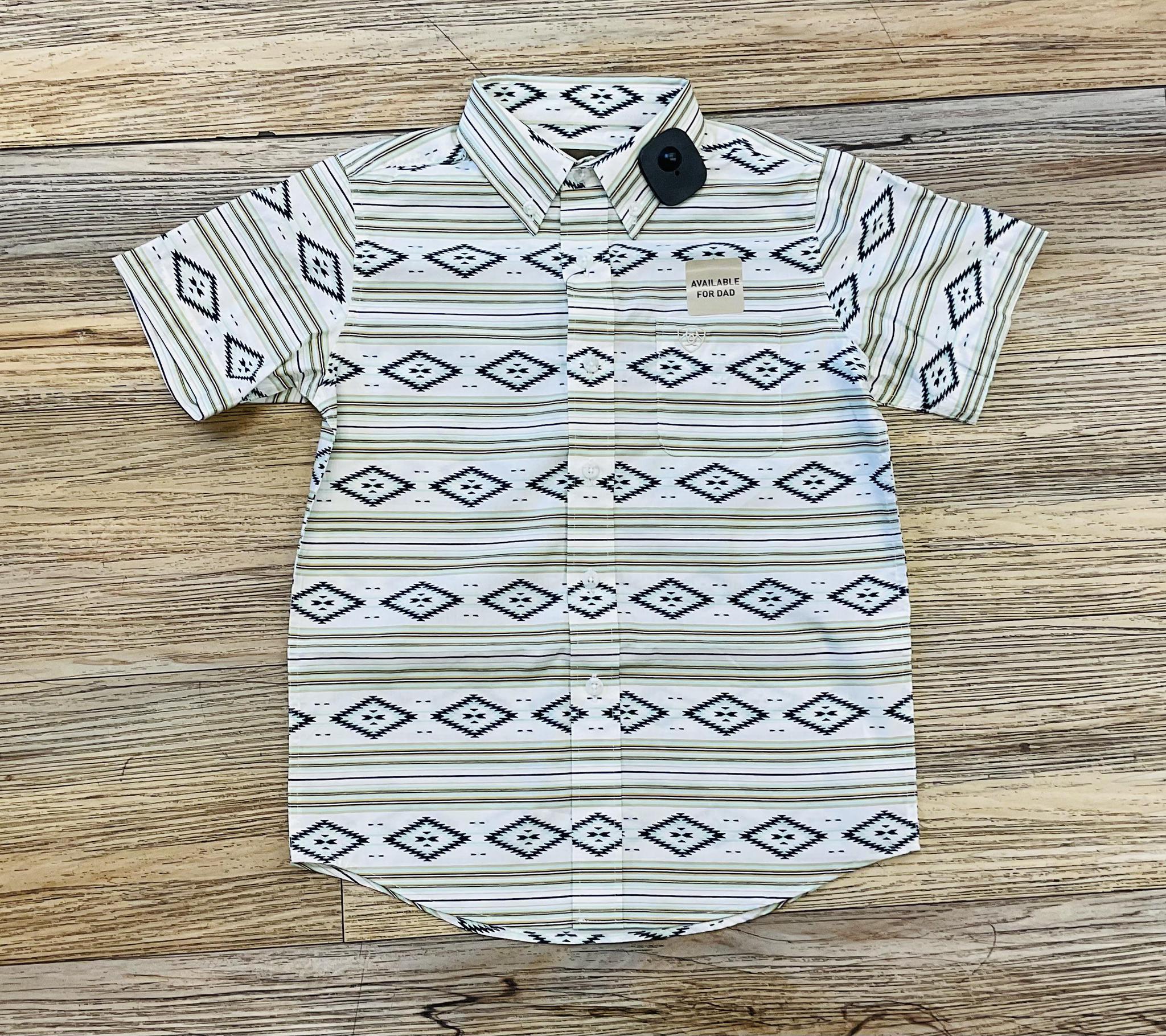 BOYS ARIAT CHRISTOPHER SHORT SLEEVE MINT SHIRT |10054783