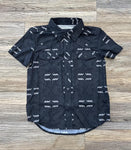 Boys Rock & Roll Tek short sleeve 2 pkt Aztec Snap Charcoal shirt | BBN3S04226