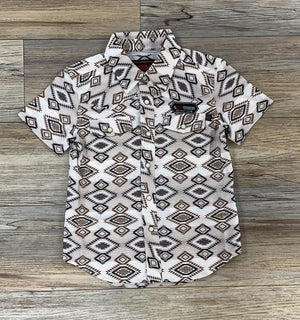 BOY’S ROCK & ROLL TEK NATURAL AZTEC PRINT SHIRT | BBN3S05954