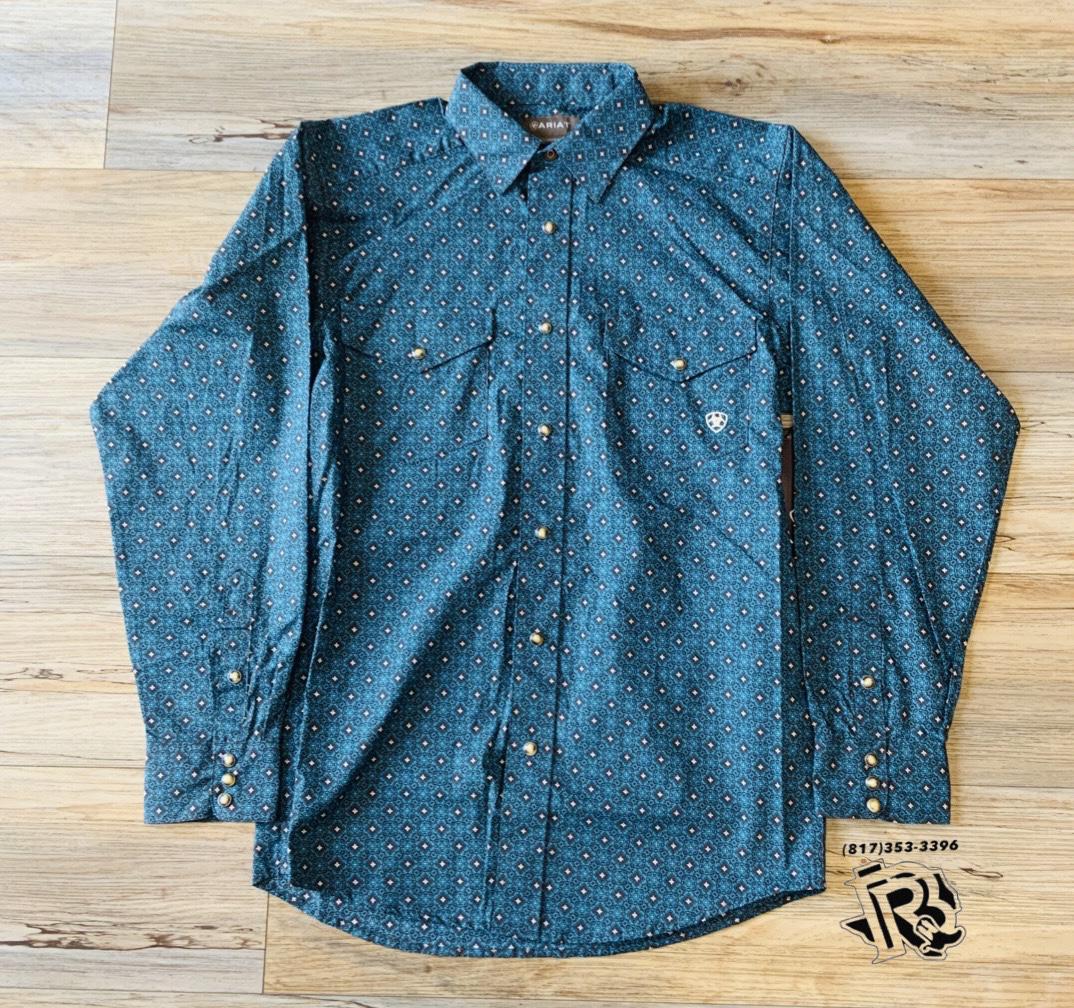 ARIAT MENS BRODERICK SNAP LONG SLEEVE SHIRT BITTER CHOCOLATE | 10046226