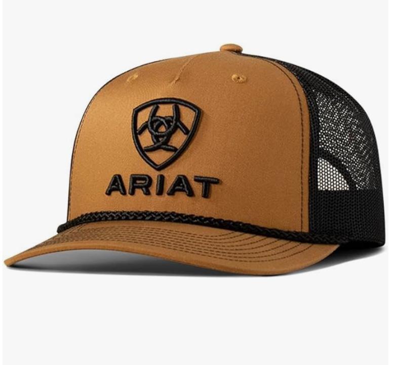 ARIAT Men's Tan Richardson 112 Trucker Cap with 3D Embroidered Logo |A300090008
