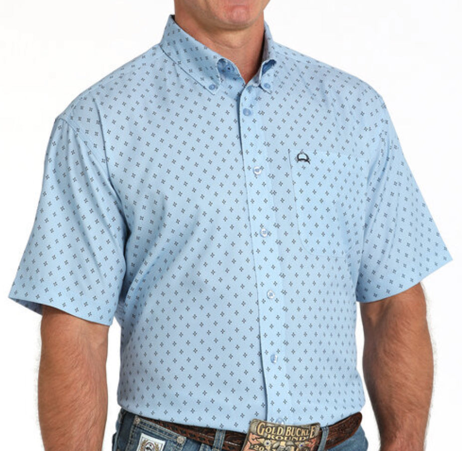 MEN’S CINCH ARENAFLEX LIGHT BLUE SHORT SLEEVE SHIRT |MTW1704152