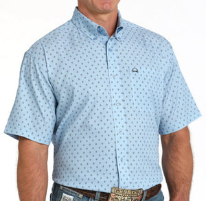 MEN’S CINCH ARENAFLEX LIGHT BLUE SHORT SLEEVE SHIRT |MTW1704152