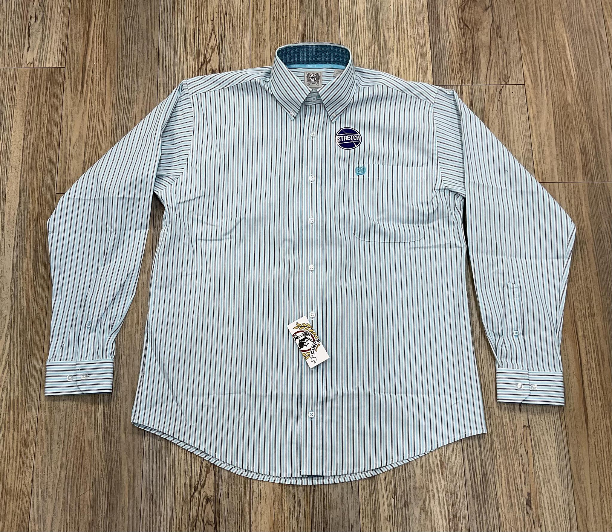 ‘’LIAM’’ CINCH MENS WHITE LONG SLEEVE SHIRT |MTW1105899