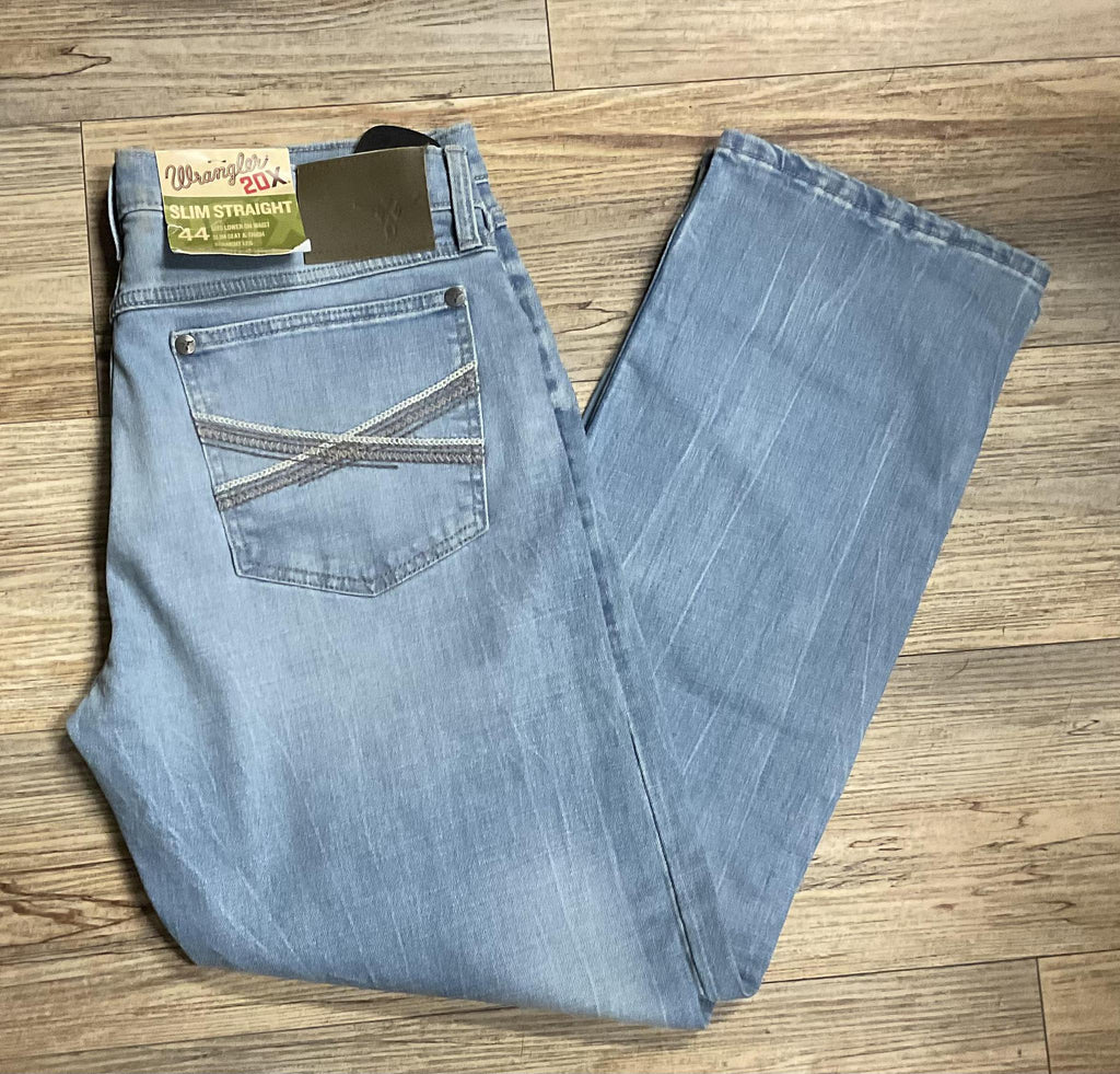 MEN’S WRANGLER SLIM STRAIGHT LIGHT WASH JEANS | 1044MWXBE