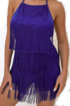 Lia purple fringe romper