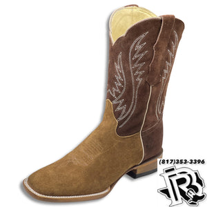 ROUGH OUT TAN  | MEN WESTERN SQUARE TOE BOOTS MOH349 MORELIA