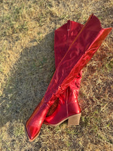 Load image into Gallery viewer, MELANIE METALLIC RED BOOTS