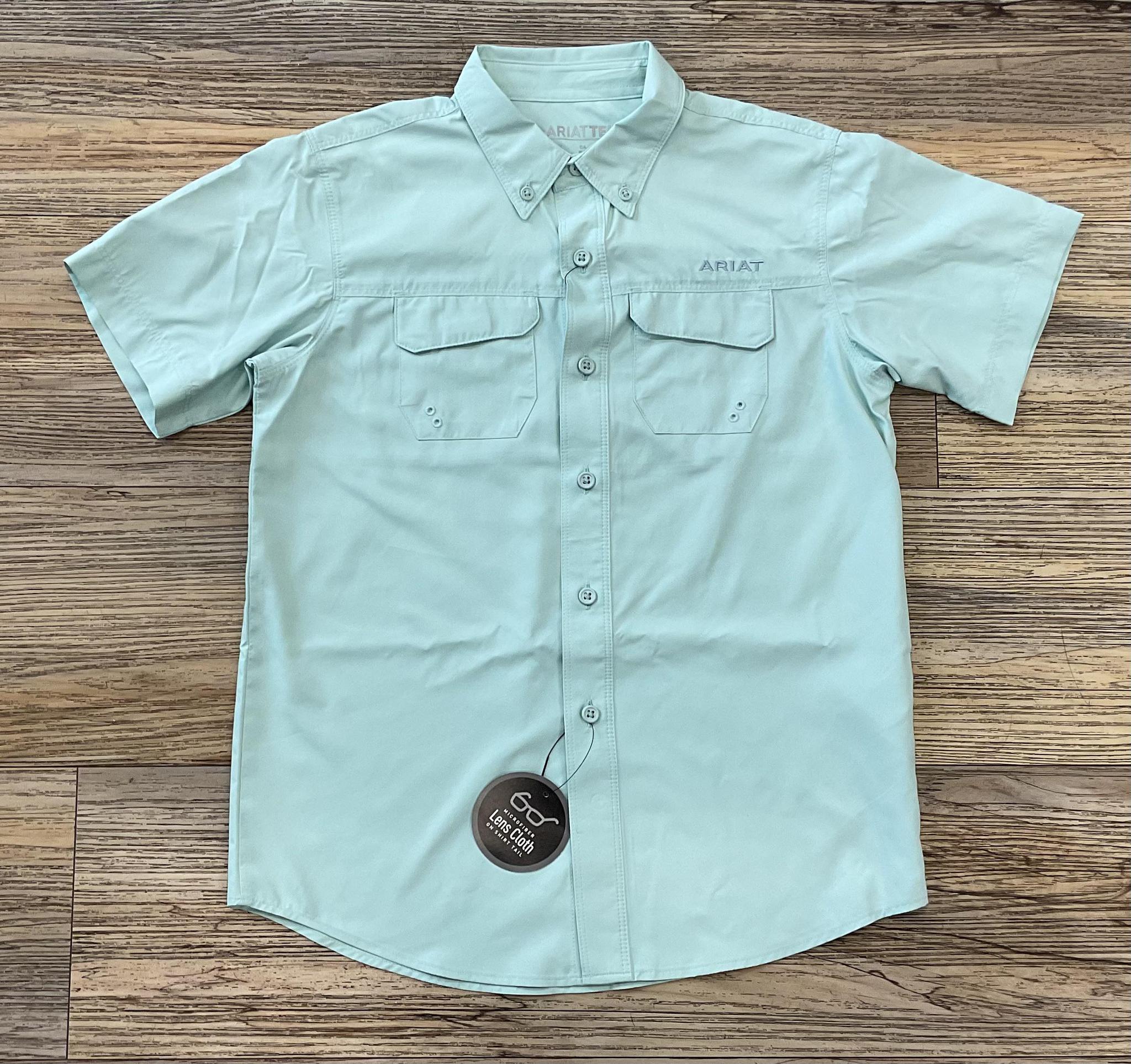 Boys Ariat Venttek outbound Aqua short sleeve shirt | 10055419