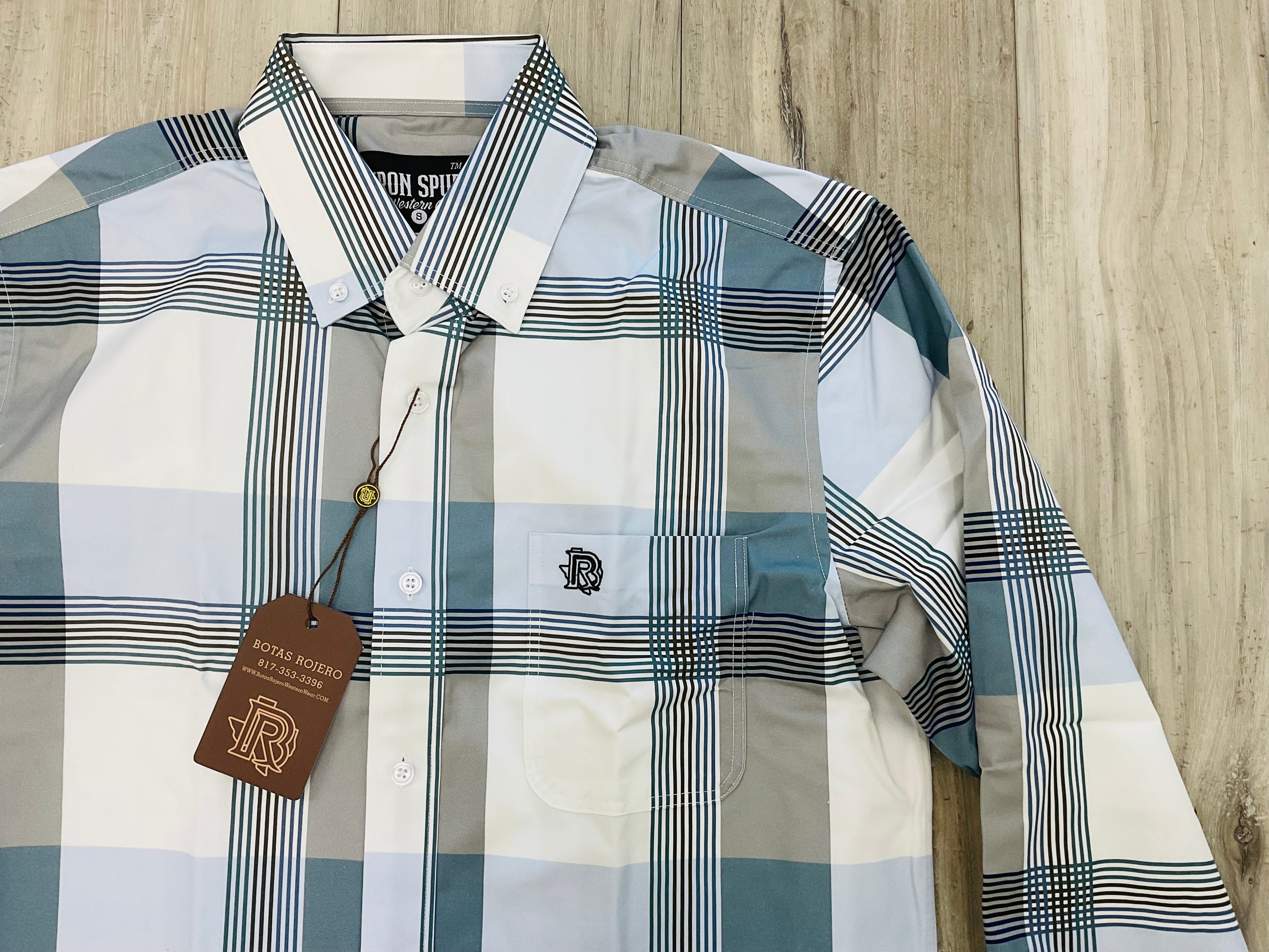 ‘’THE CLAY ’’ MEN’S WHITE STRIPE WESTERN LONG SLEEVE SHIRT