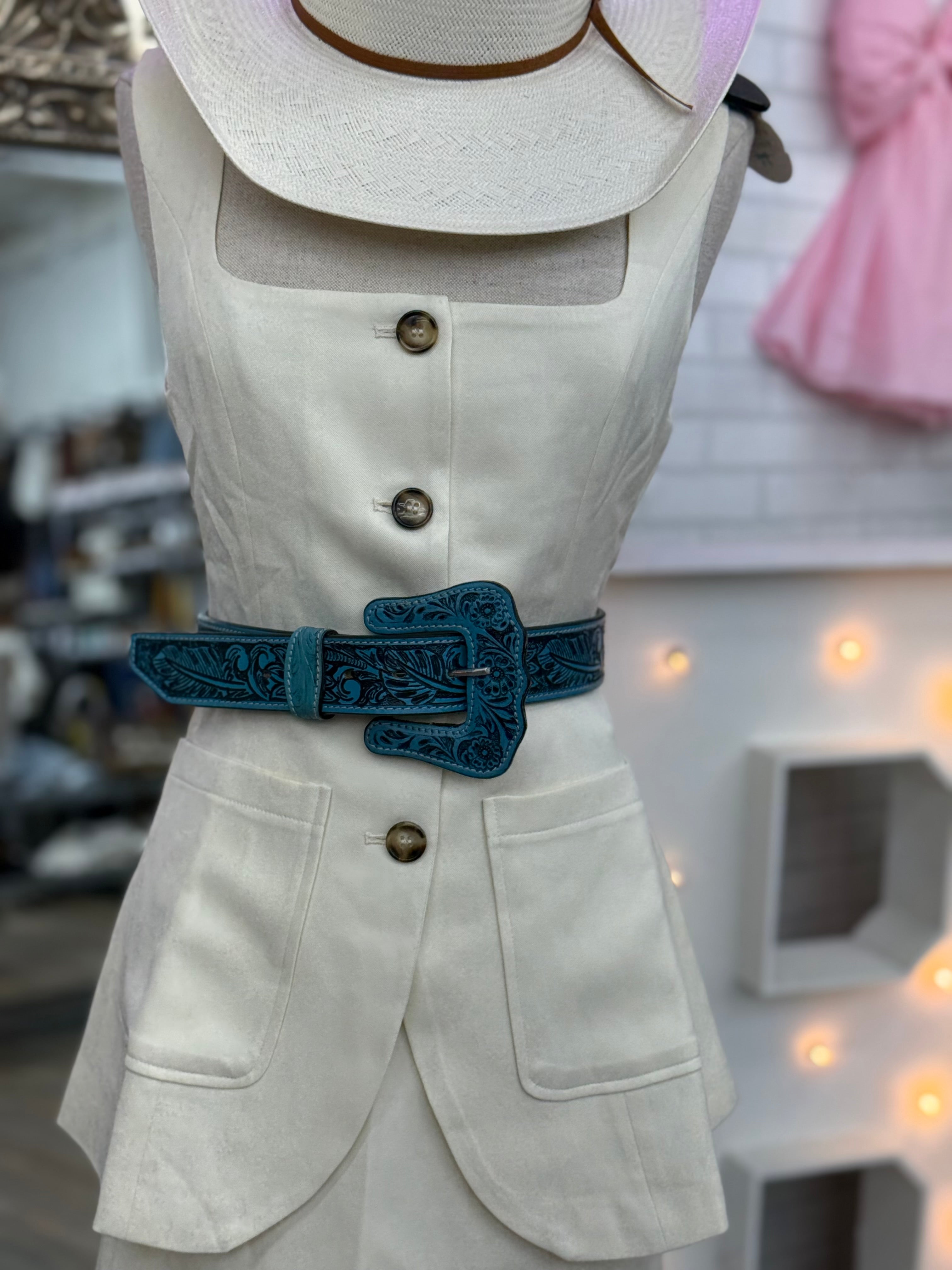 ‘’ HEATHER ’’ WOMENS TURQUOISE  BELT