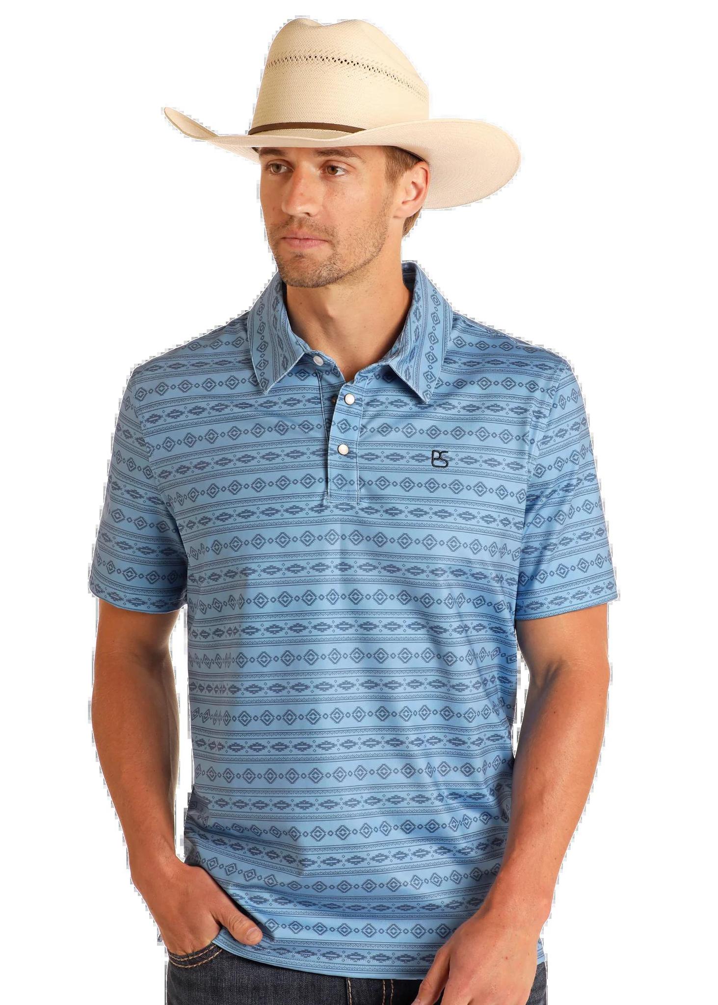 MEN’S PANHANDLE SLIM BLUE SNAP POLO | TM51T05719