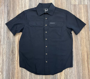 ‘’NOAH’’ MEN’S CINCH BLACK  SHORT SLEEVE ARENAFLEX SOLID SHIRT | MTW1723002