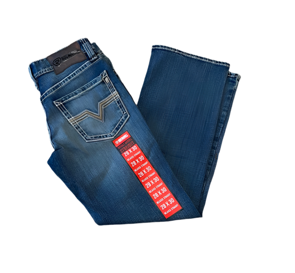 Mens chain stitch double barrel medium vintage rock & roll jeans | BM0SD02498 RED LABEL