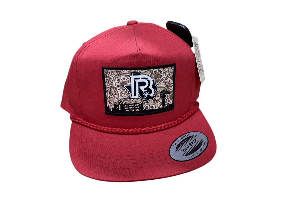 BR TOOLED LEATHER EDITION RED ROPE CAP