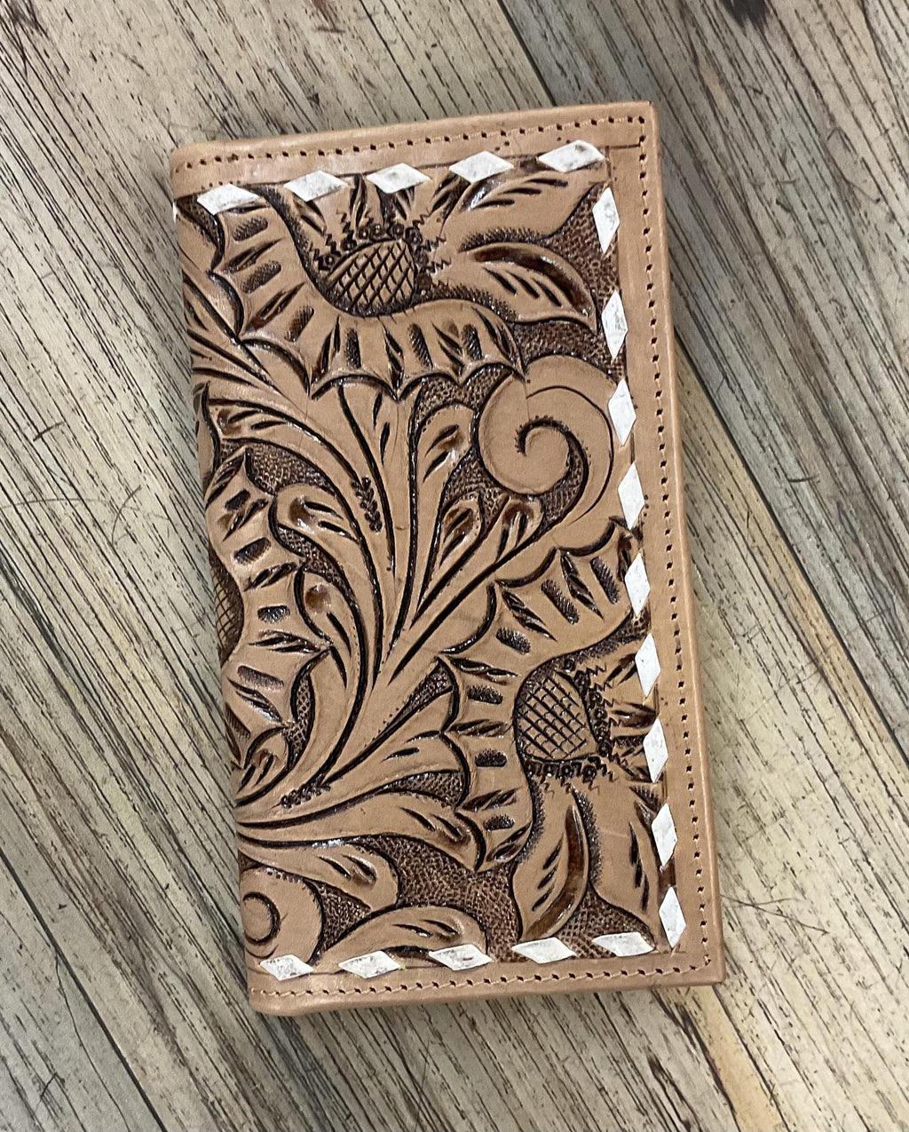 ‘’MARK“ | MEN BI FOLD WESTERN TOOLED LEATHER WALLET