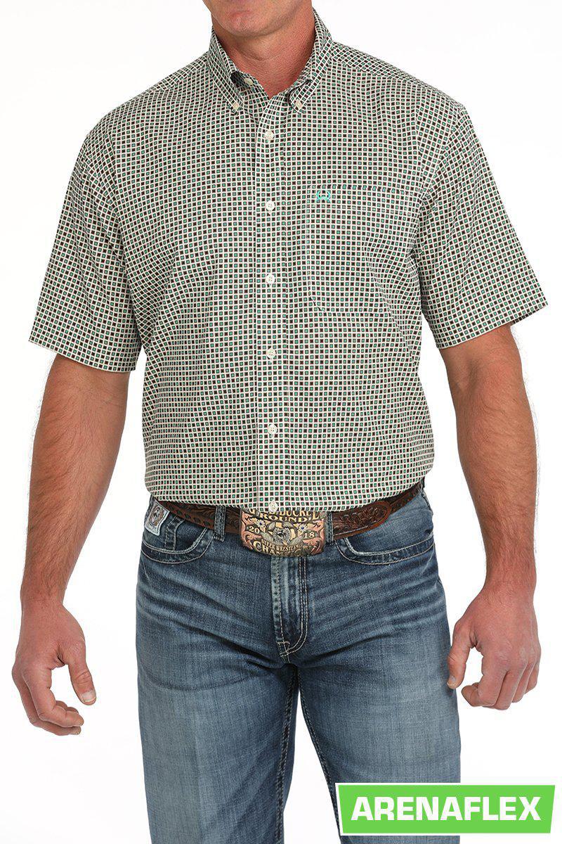 MEN’S CINCH ARENAFLEX CREAM SHORT SLEEVE SHIRT |MTW1704148