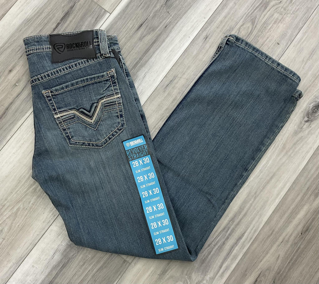 Men’s Rock & Roll Men’s Medium Wash slim straight Jeans | BM1RD08025 Blue Label