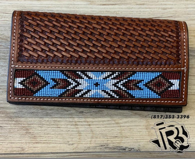 ‘’LEO’’  Twisted X wallet basket weave beaded | XH-1014R