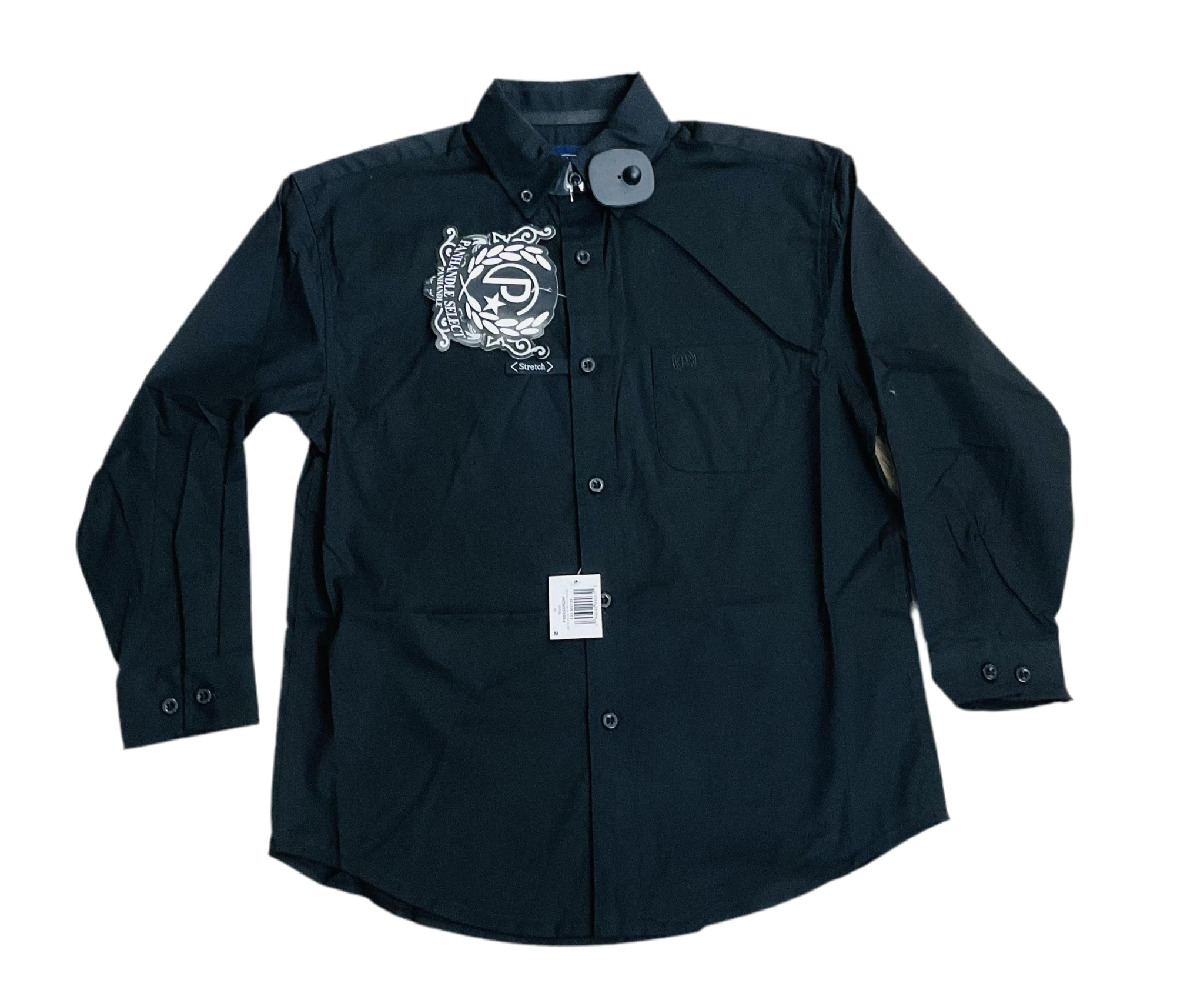 BOYS LONG SLEEVE SOLID STRETCH POPLIN BLACK PANHANDLE |PSBSODRZ2N