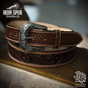 " TOMI " | IRON SPUR ™️ MEN BELT WESTERN TOOLED LEATHER