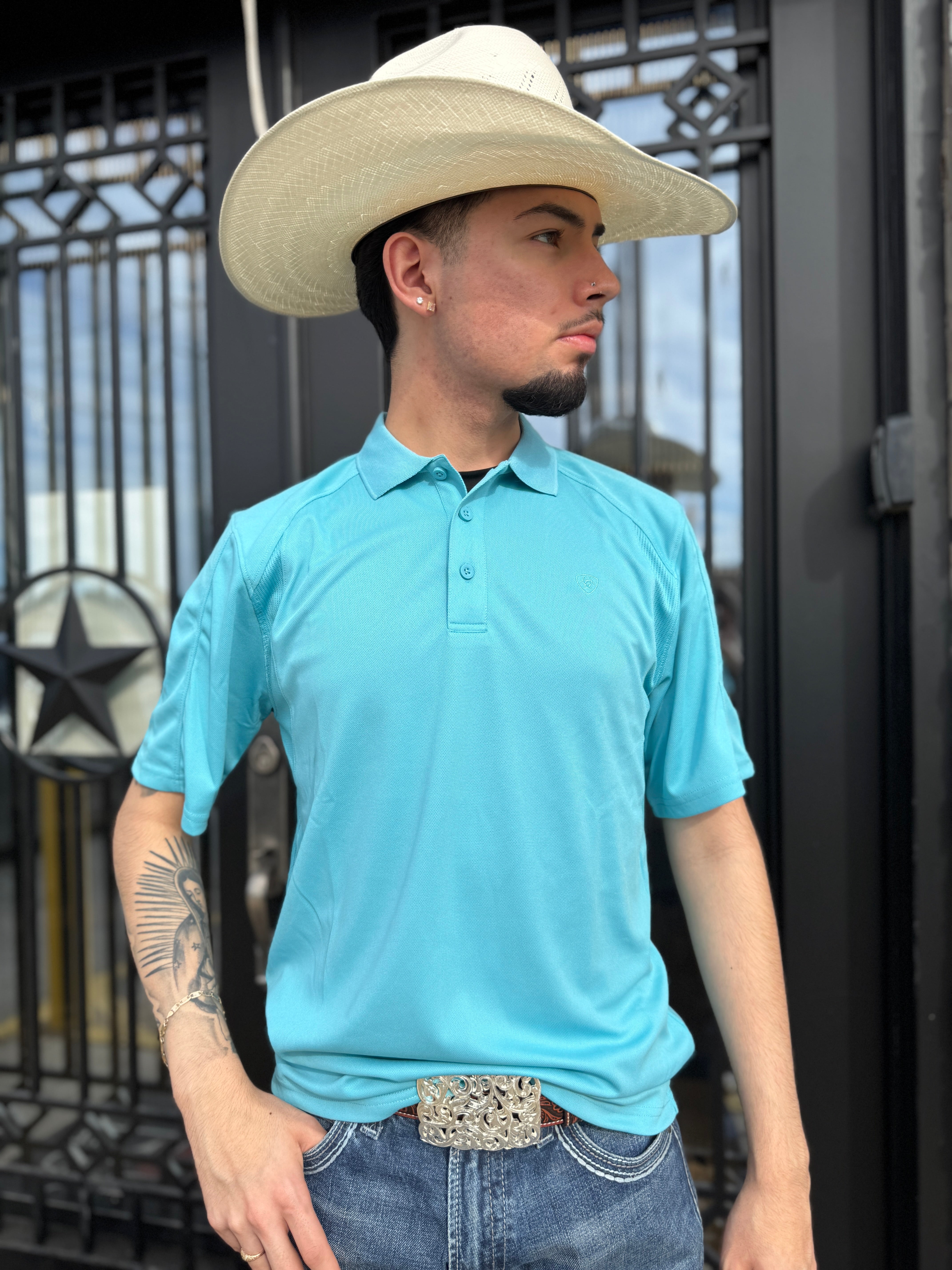“ KEVIN “ | Mens ARIAT polo Maui blue 10044938