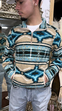 Load image into Gallery viewer, ‘’RIOS’’ Rock &amp; Roll Cowboy Men&#39;s Aztec Berber Pullover - Turquoise | BM91C01938