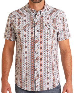 Mens Panhandle short sleeve Blue 2 Pkt Snap Shirt | TMN3S05715