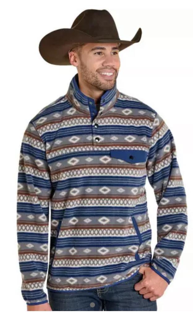 Men's Rock & Roll Denim Aztec Pullover |BM91T07719