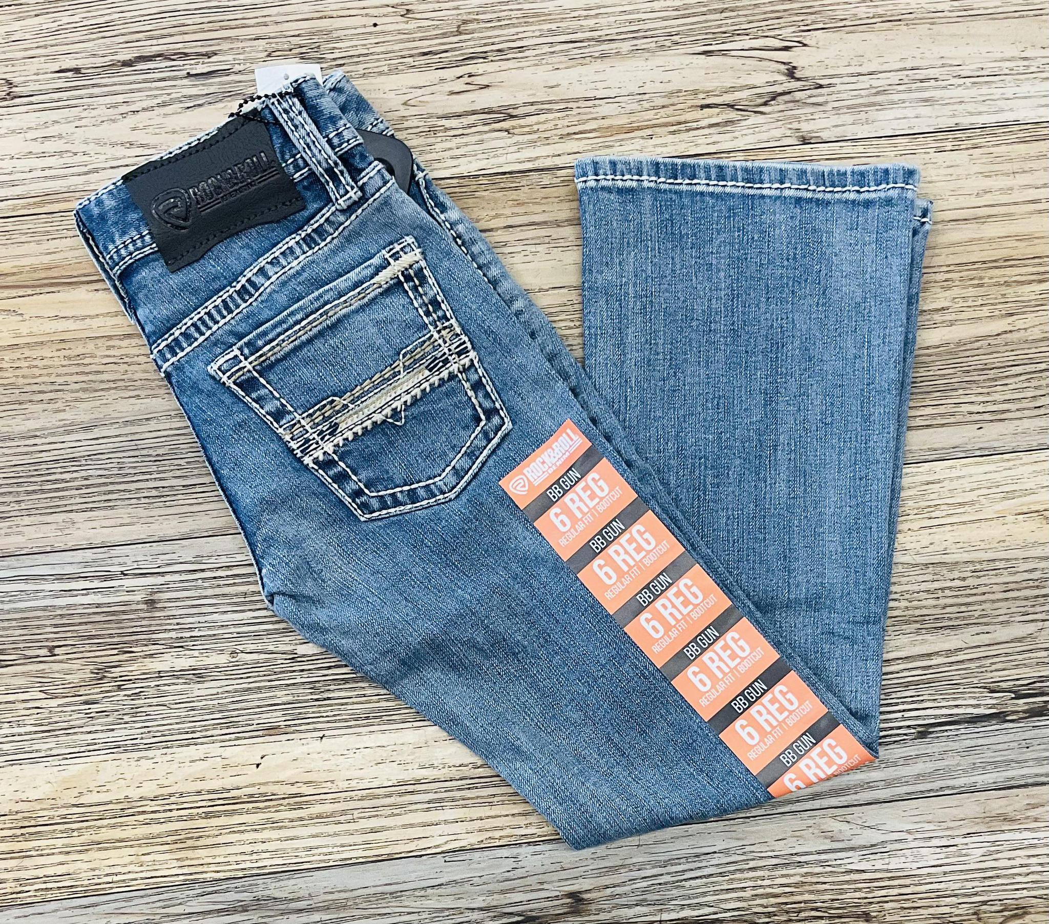 BOY’S ROCK & ROLL LIGHT WASH BOOTCUT JEANS |BB0BD07361