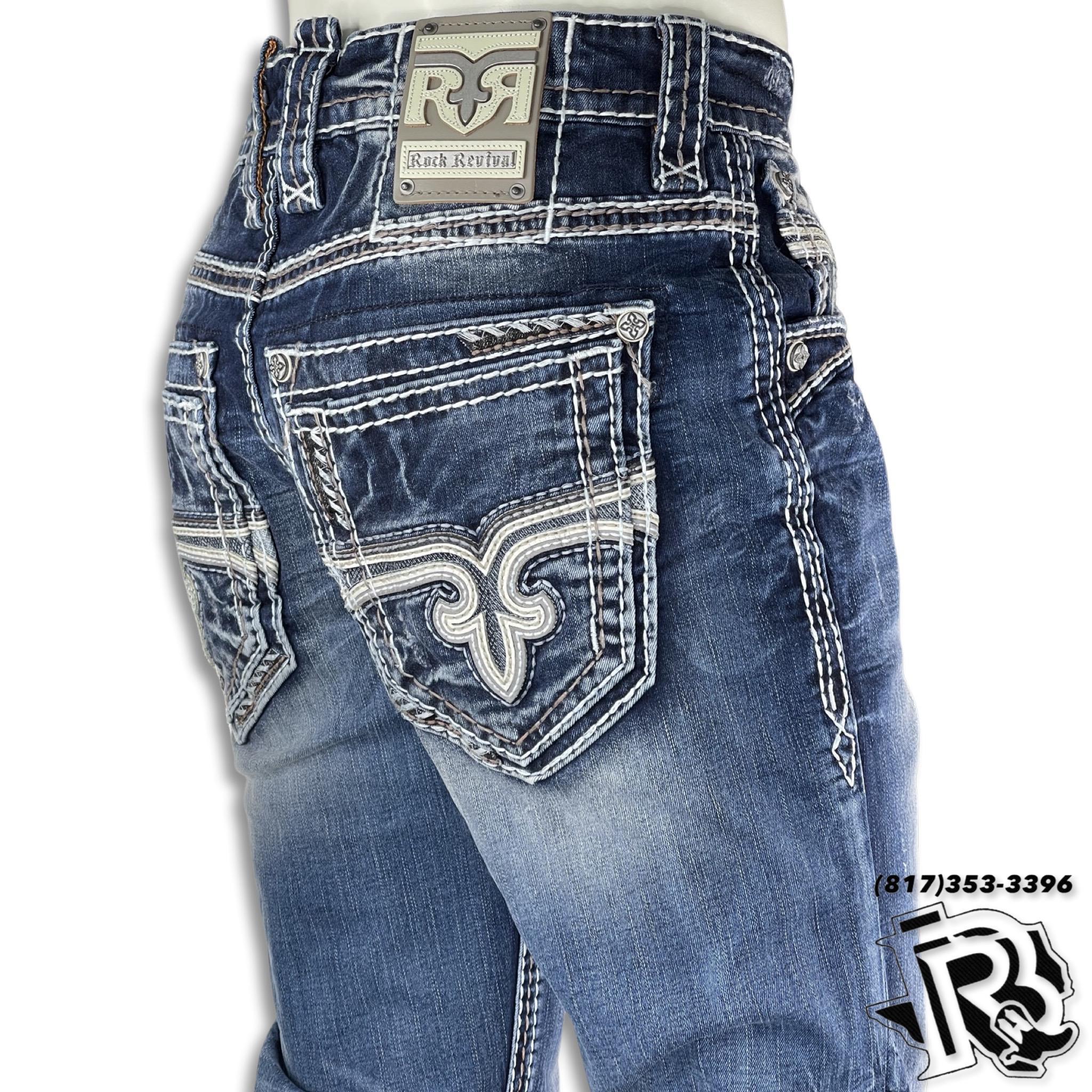 SLIM STRAIGHT | ROCK REVIVAL LIGHT BLUE JEANS ALLOY
