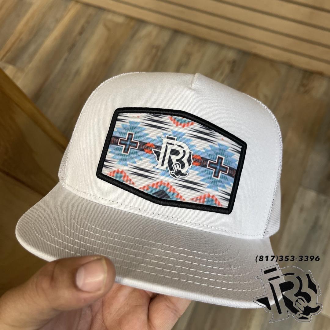 “ Parker “ | MEN WESTERN CAP AZTEC CROSSED WHITE / WHITE CAP