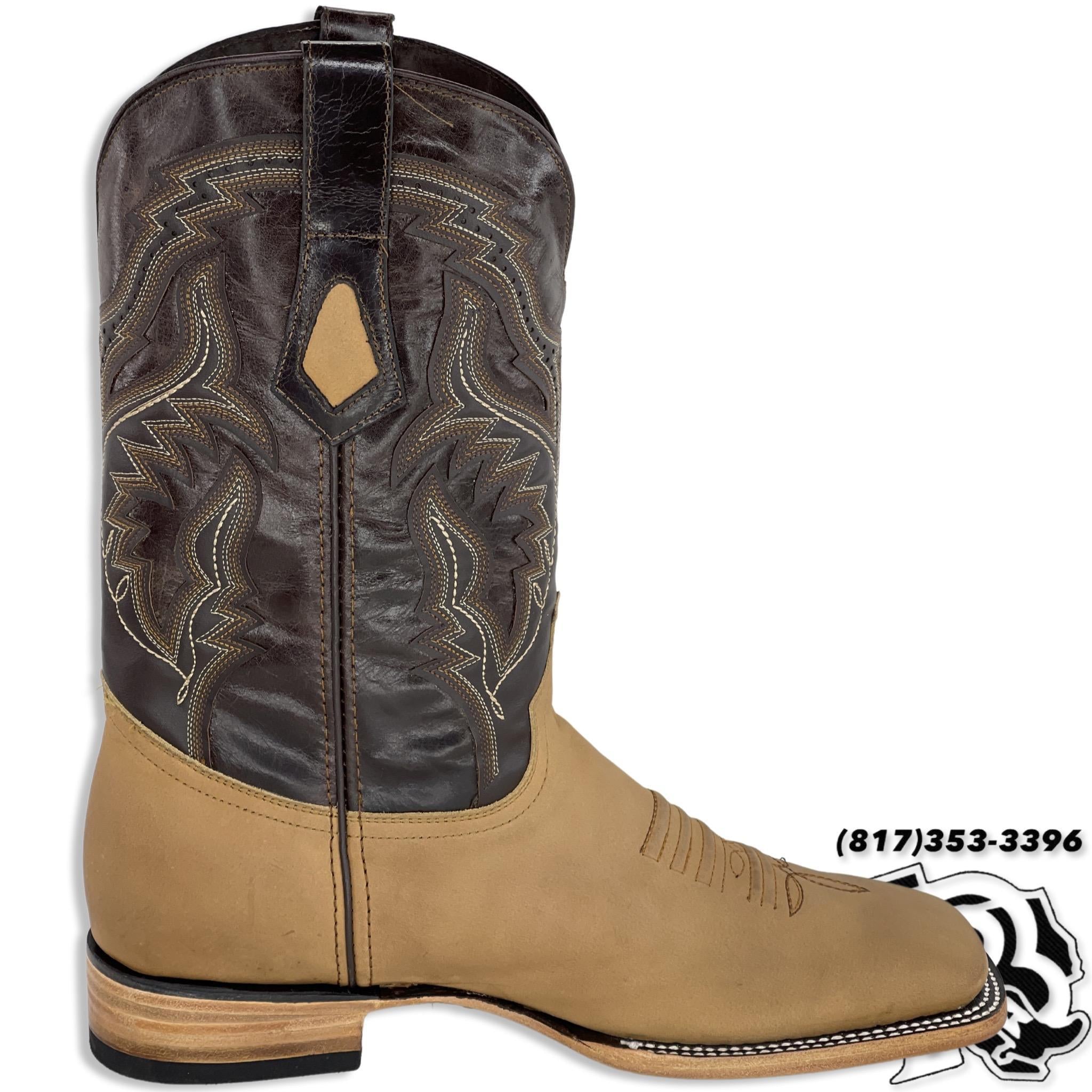“ Hank “ | Men Western Boots Light Brown Square Toe Leather