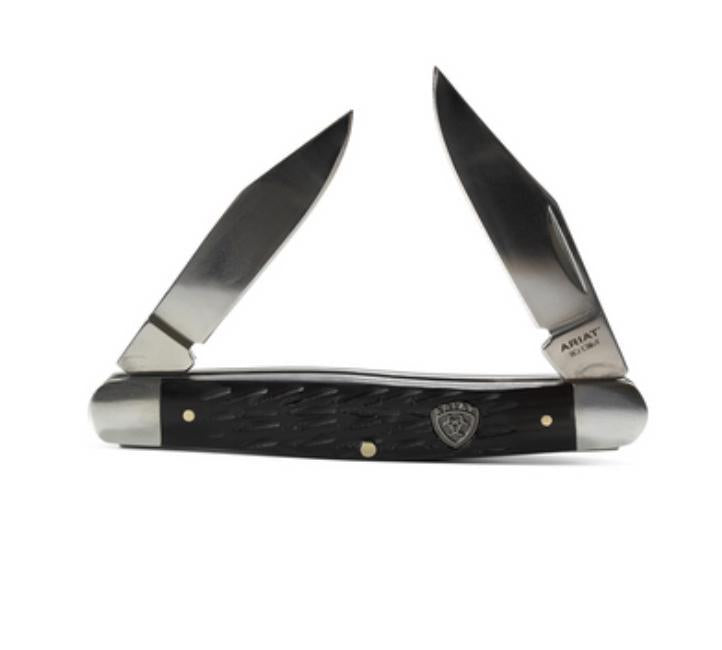 ARIAT MUSKRAT DOUBLE BLADE BLACK  KNIVES |A710010701