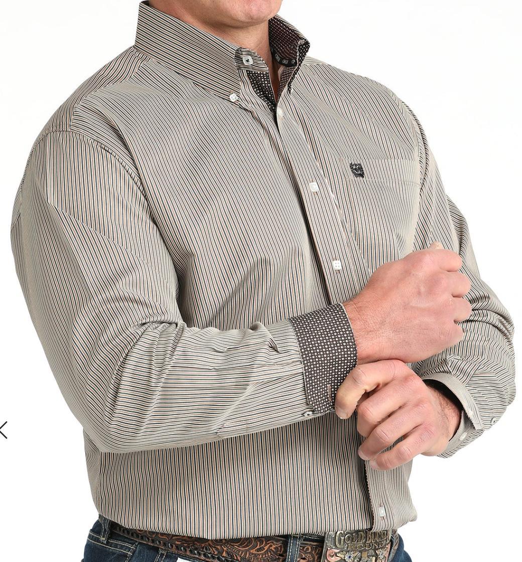 Men's Cinch Long Sleeve Stripe Button Up Western Shirt |MTW1106021