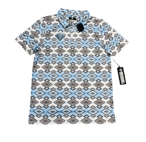 MEN’S ROCK & ROLL WHITE AZTEC PRINTED SHORT SLEEVE SHIRT |BM51T06010