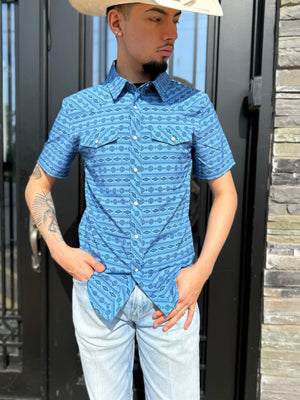 MEN’S PANHANDLE SHORT SLEEVE BLUE SHIRT | TMN3S05718