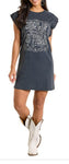 WOMEN’S ROCK & ROLL BLACK STUDDED CAP DRESS |LWD1R06371