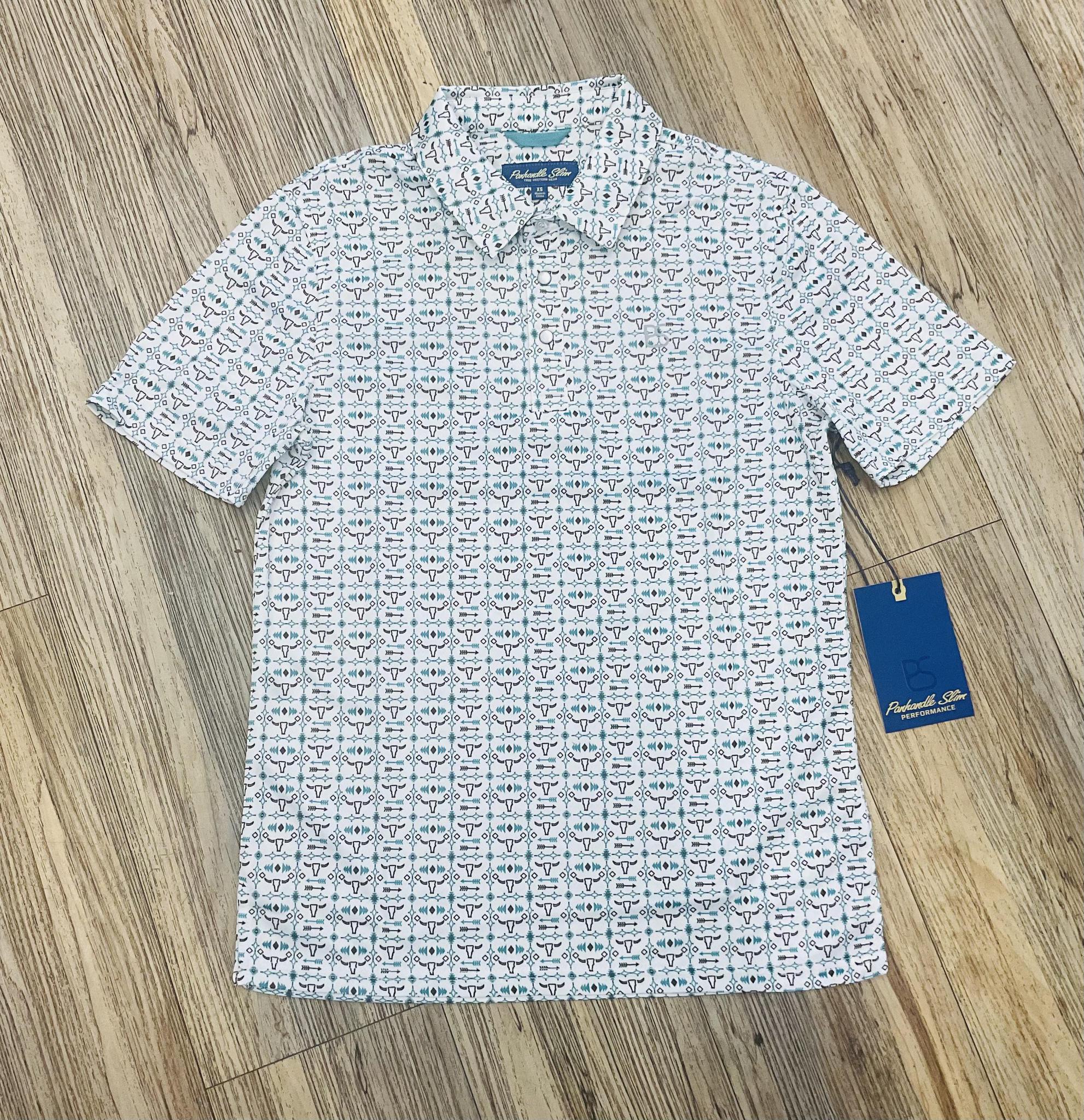 ‘’MATEO’’ MENS PANHANDLE TURQUOISE SNAP POLO |TM51T06521