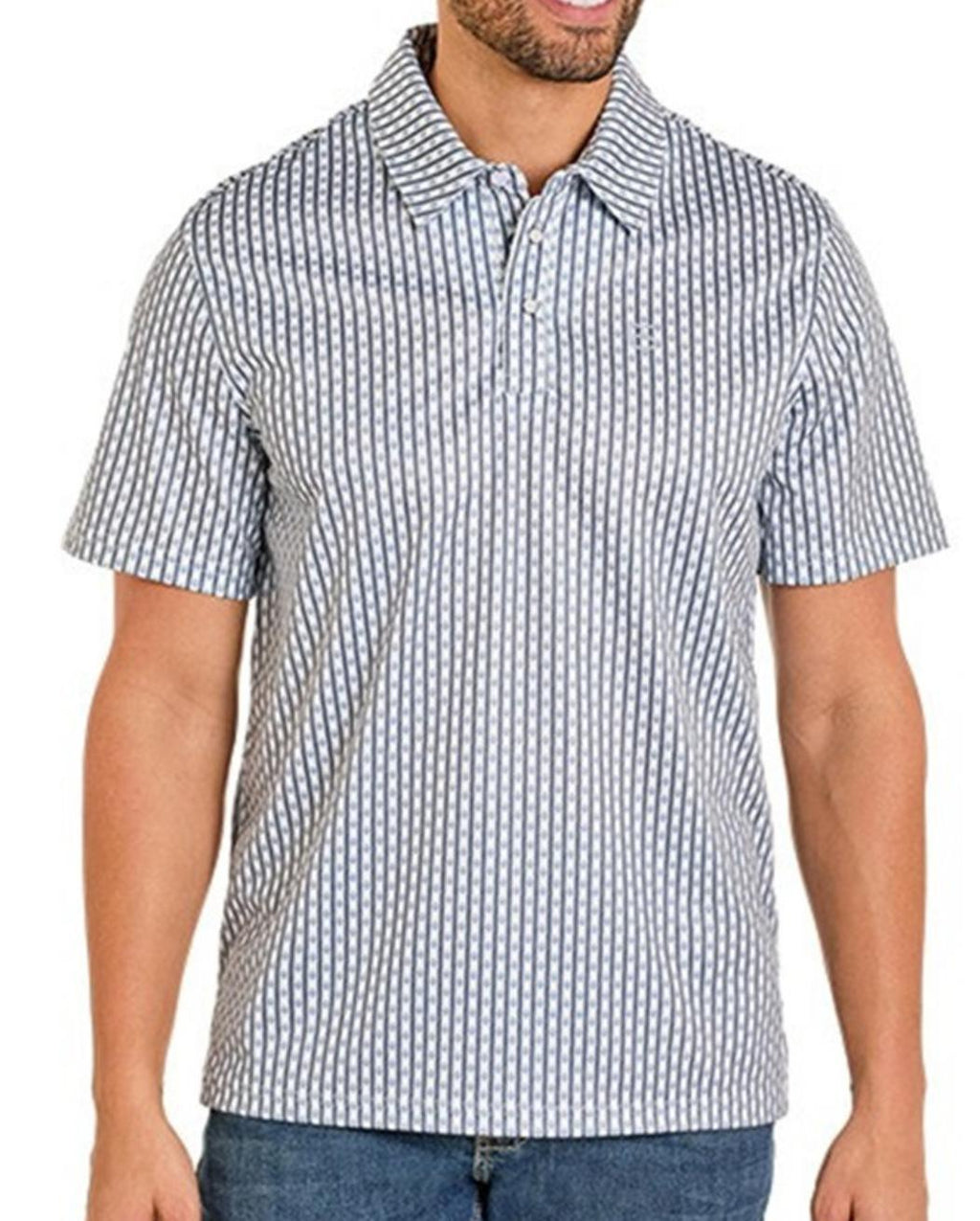 PANHANDLE MEN’S  SLIM WHITE SNAP PRINT  POLO | TM51T07542