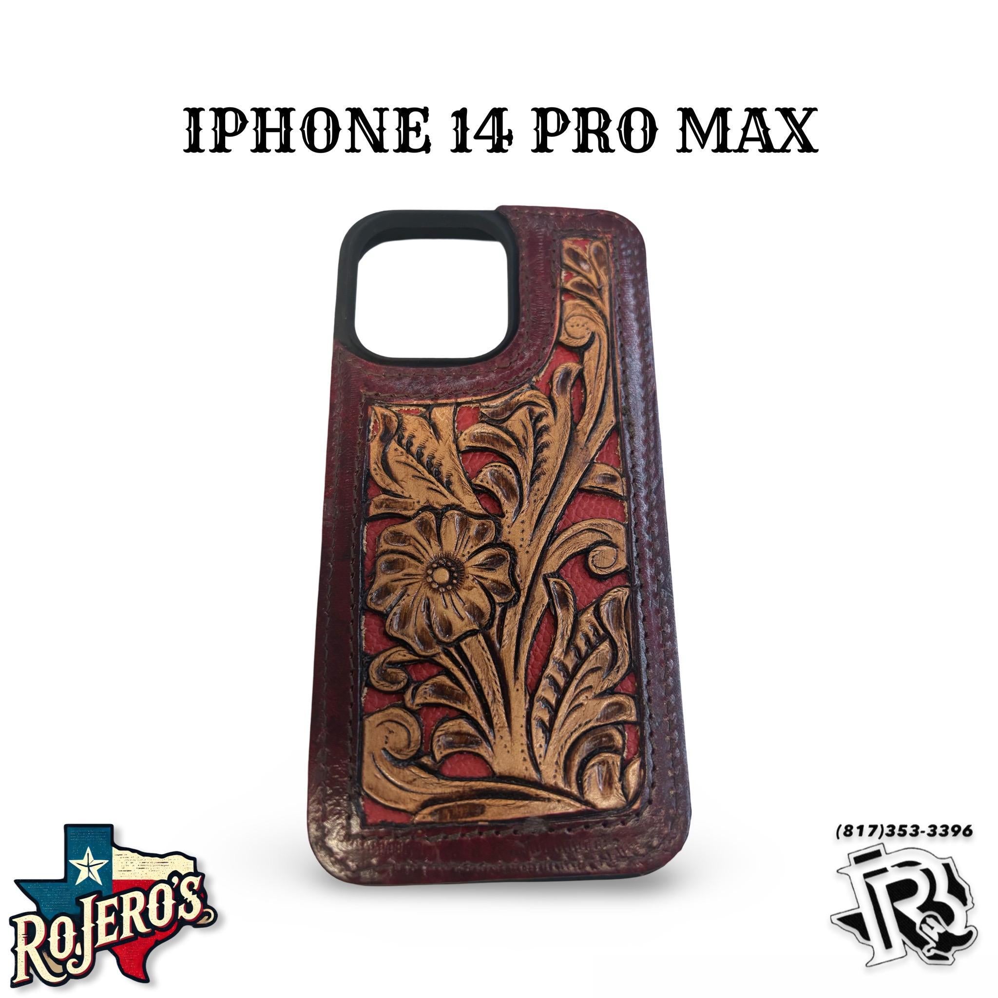 “ FLINT “ | IPHONE14 PRO MAX TOOLED LEATHER CASE RED