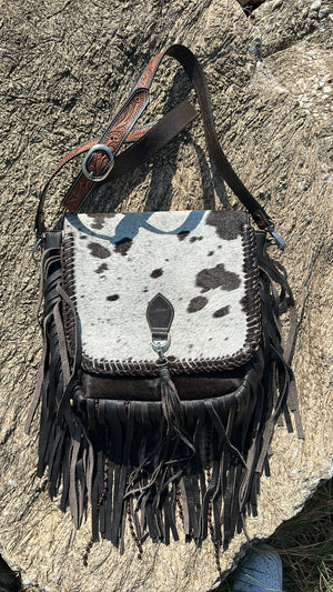 ‘’LAUREN’’COWHIDE CROSSBODY PURSE