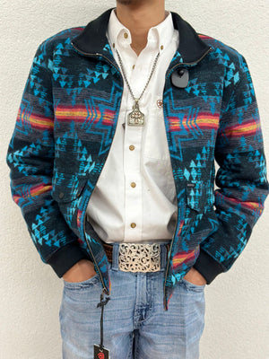 “ Fernando “ | Rock&Roll Cotton Aztec Bomber Coat Outerwear |RRMO92RZX4