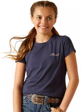 Load image into Gallery viewer, GIRLS ARIAT PRETTY SHIELD T-SHIRT IN NAVY ECLIPSE | 10048555